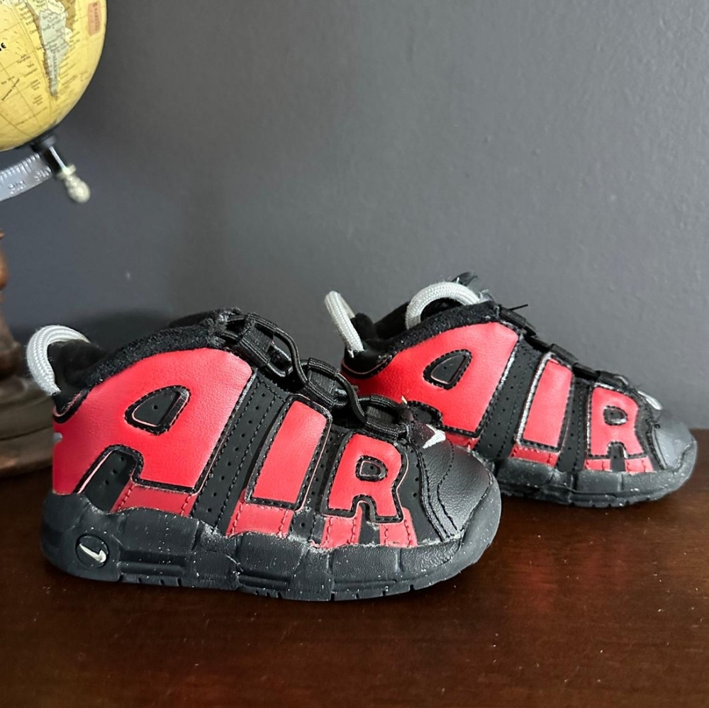 NIKE Air More Uptempo Pippen Red Black Chicago Bulls Colorway Sneaker Shoes